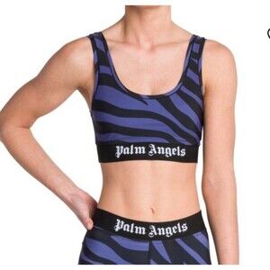 PALM ANGELS Zebra Print Sports Bra Crop Top Purple Black $299 Retail Small S